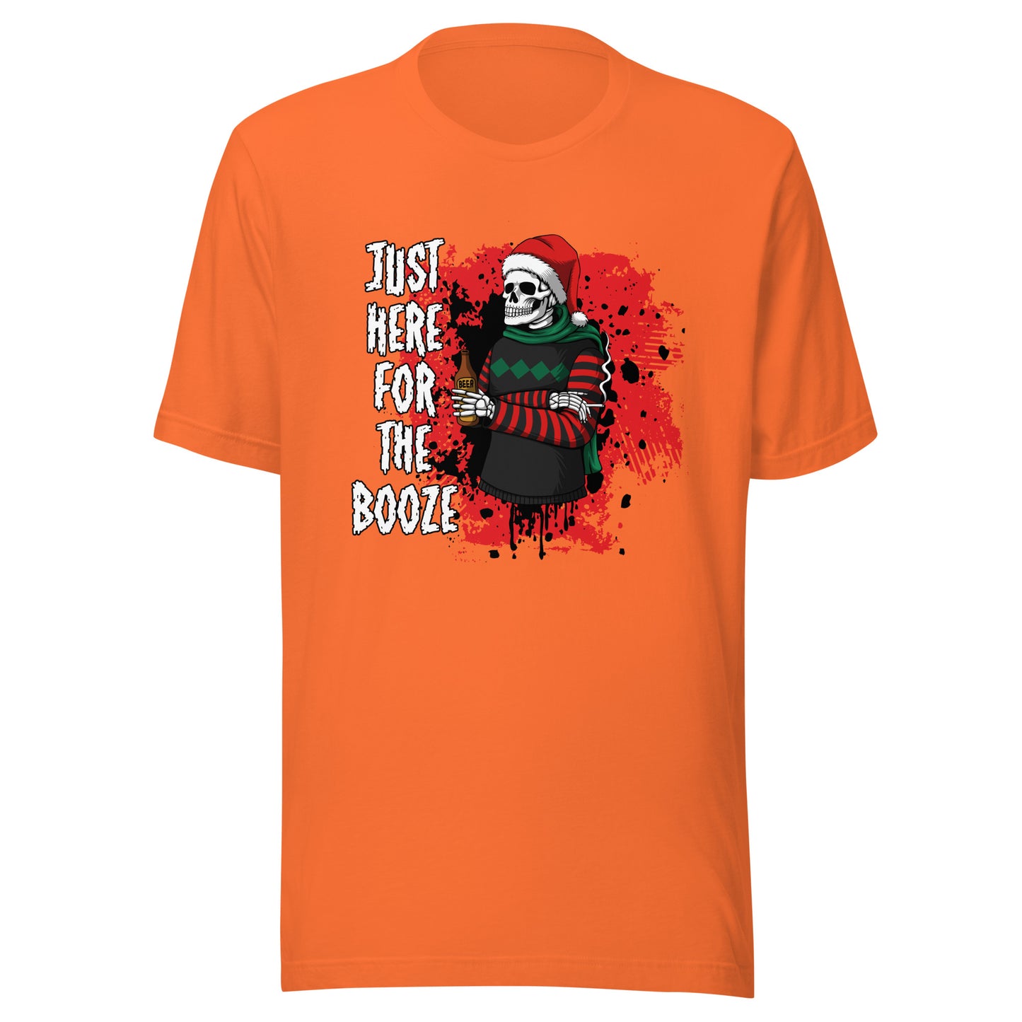 Just Here for the Booze Christmas Unisex Adult T-Shirt