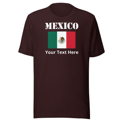 Mexico Flag Personalized Name Unisex T-shirt