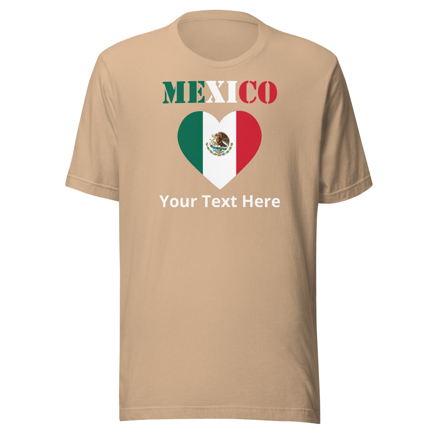 Mexico Heart Flag Personalized Name Unisex T-shirt