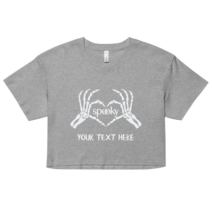 Spooky Heart Skeleton Hands Women’s crop top