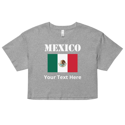 Mexico Flag Personalized Name Women’s Crop Top