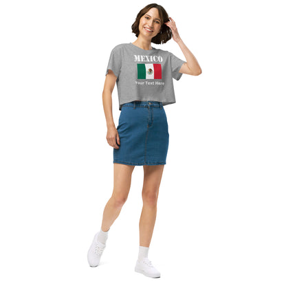 Mexico Flag Personalized Name Women’s Crop Top