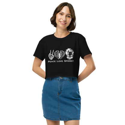 Peace Love Spooky Clown Women’s crop top