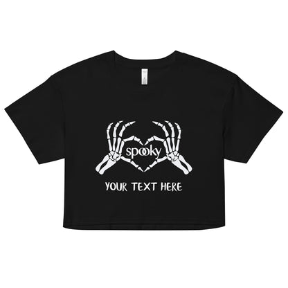 Spooky Heart Skeleton Hands Women’s crop top