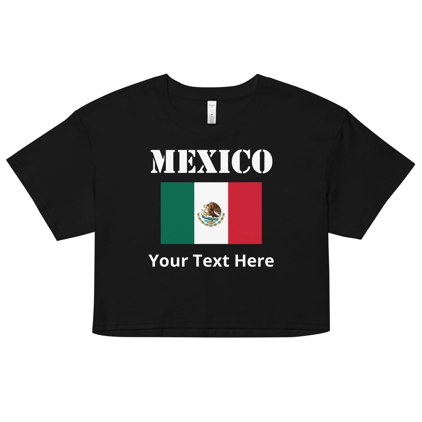 Mexico Flag Personalized Name Women’s Crop Top