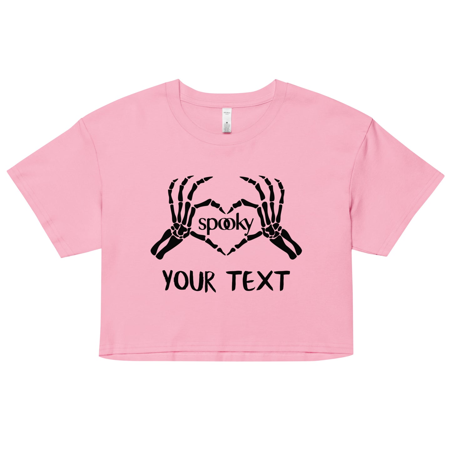 Spooky Heart Skeleton Hands Women’s Crop Top Shirt