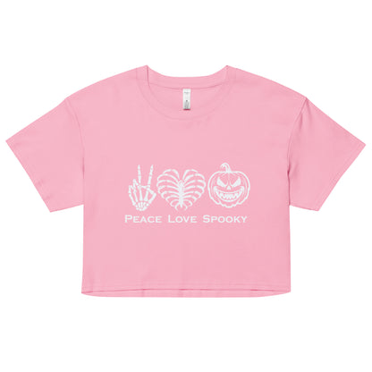 Peace Love Spooky Pumpkin Women’s crop top