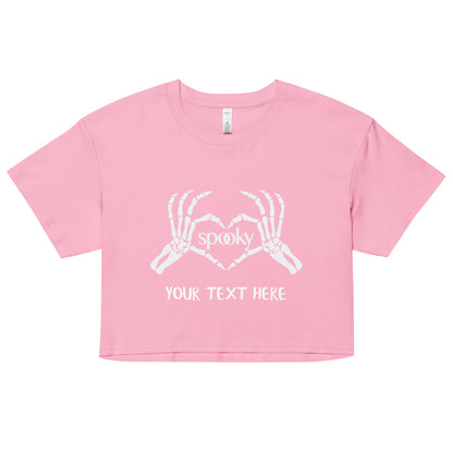 Spooky Heart Skeleton Hands Women’s crop top