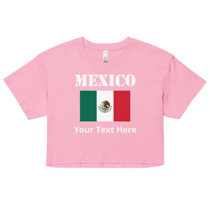 Mexico Flag Personalized Name Women’s Crop Top