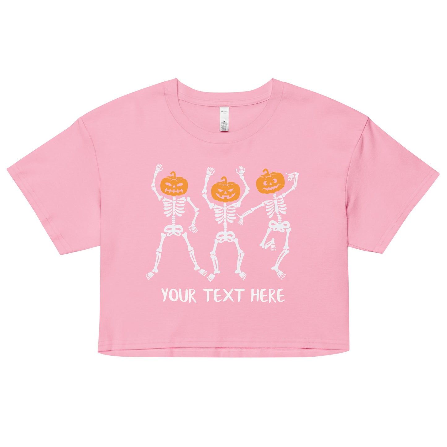 Dancing Skeleton Pumpkin Heads Women’s crop top