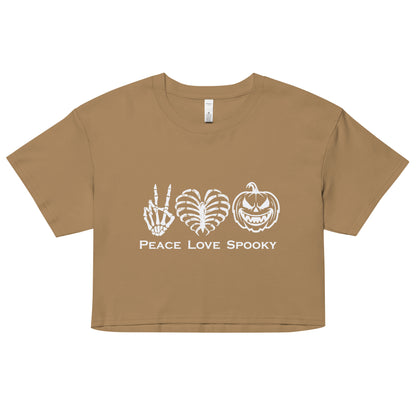 Peace Love Spooky Pumpkin Women’s crop top