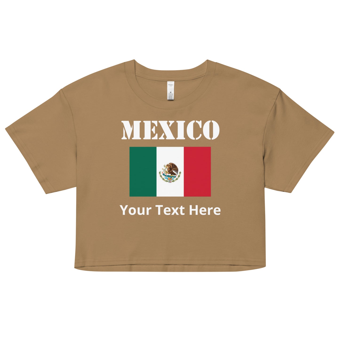 Mexico Flag Personalized Name Women’s Crop Top