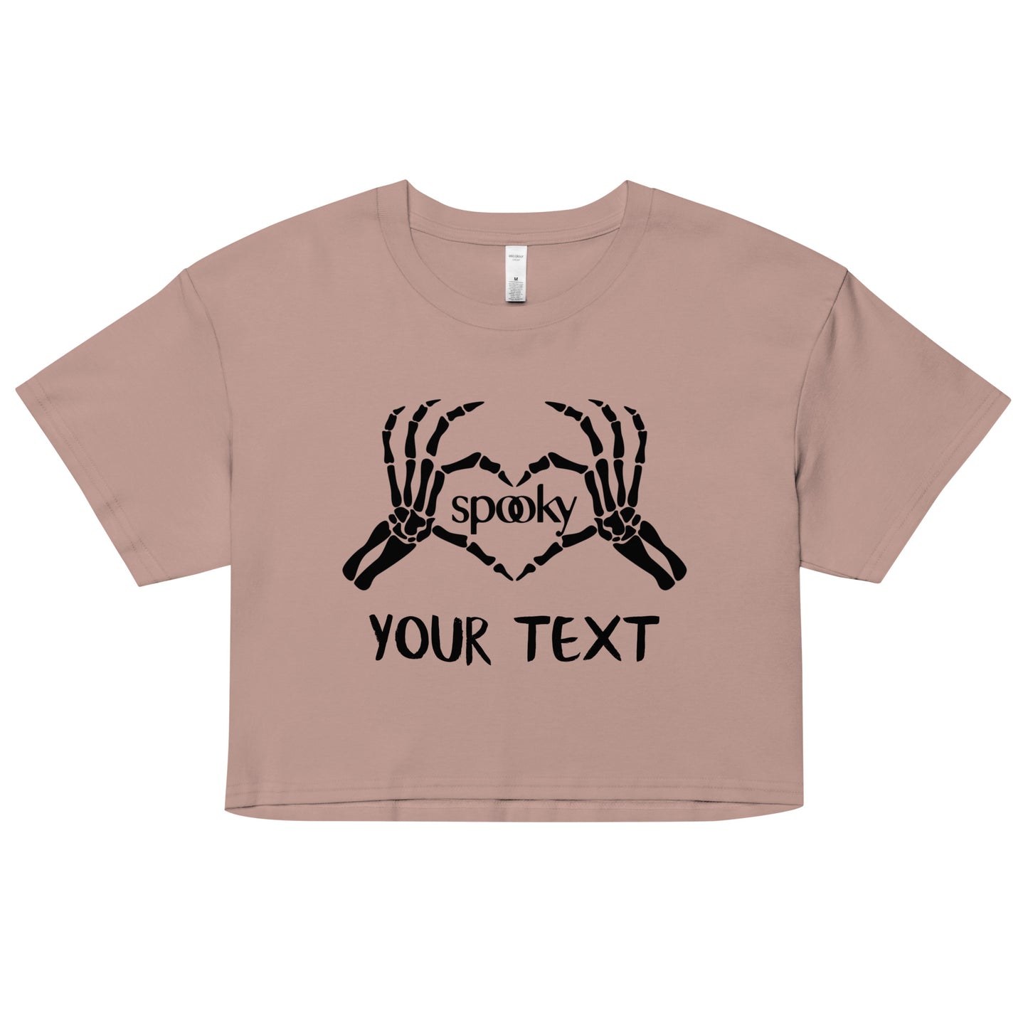 Spooky Heart Skeleton Hands Women’s Crop Top Shirt