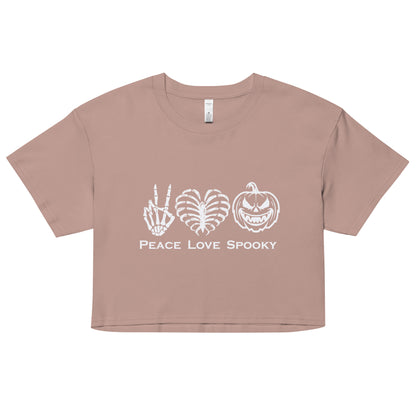 Peace Love Spooky Pumpkin Women’s crop top