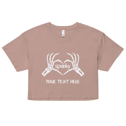 Spooky Heart Skeleton Hands Women’s crop top