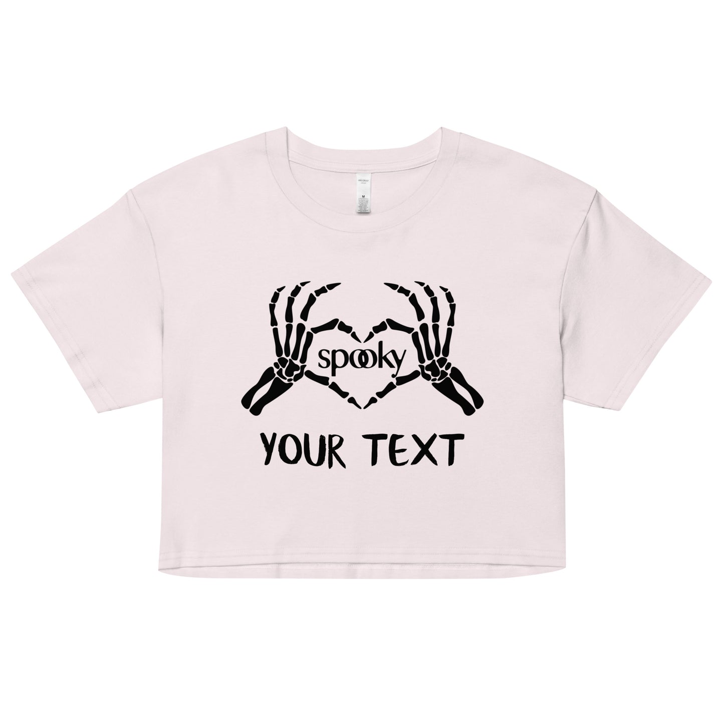 Spooky Heart Skeleton Hands Women’s Crop Top Shirt