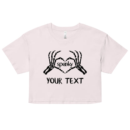 Spooky Heart Skeleton Hands Women’s Crop Top Shirt