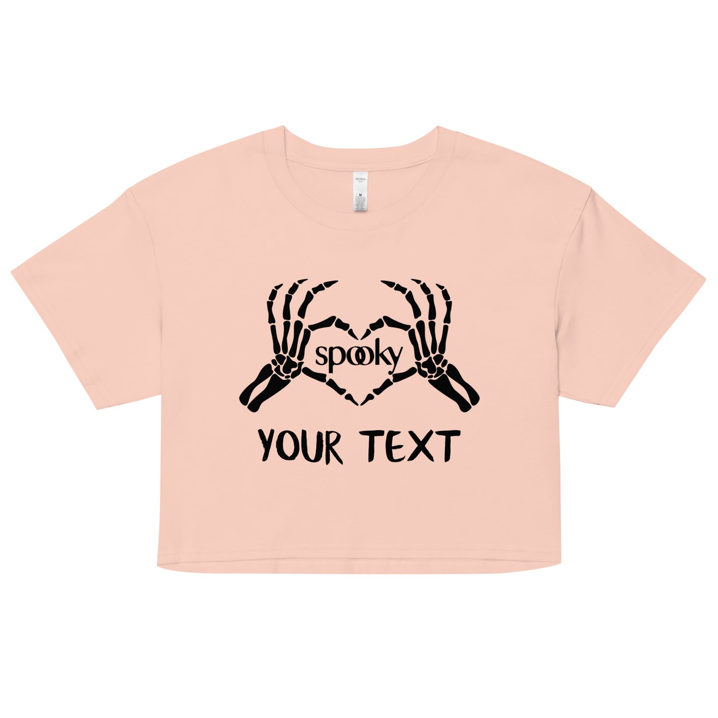 Spooky Heart Skeleton Hands Women’s Crop Top Shirt