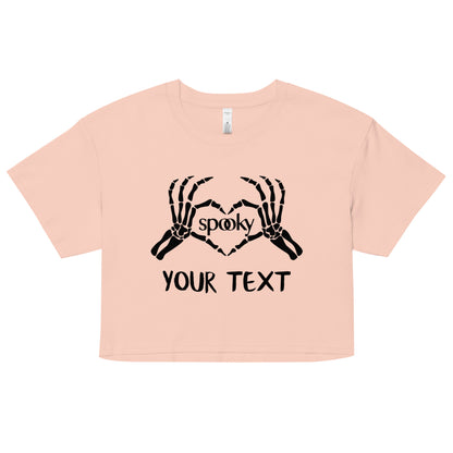 Spooky Heart Skeleton Hands Women’s Crop Top Shirt