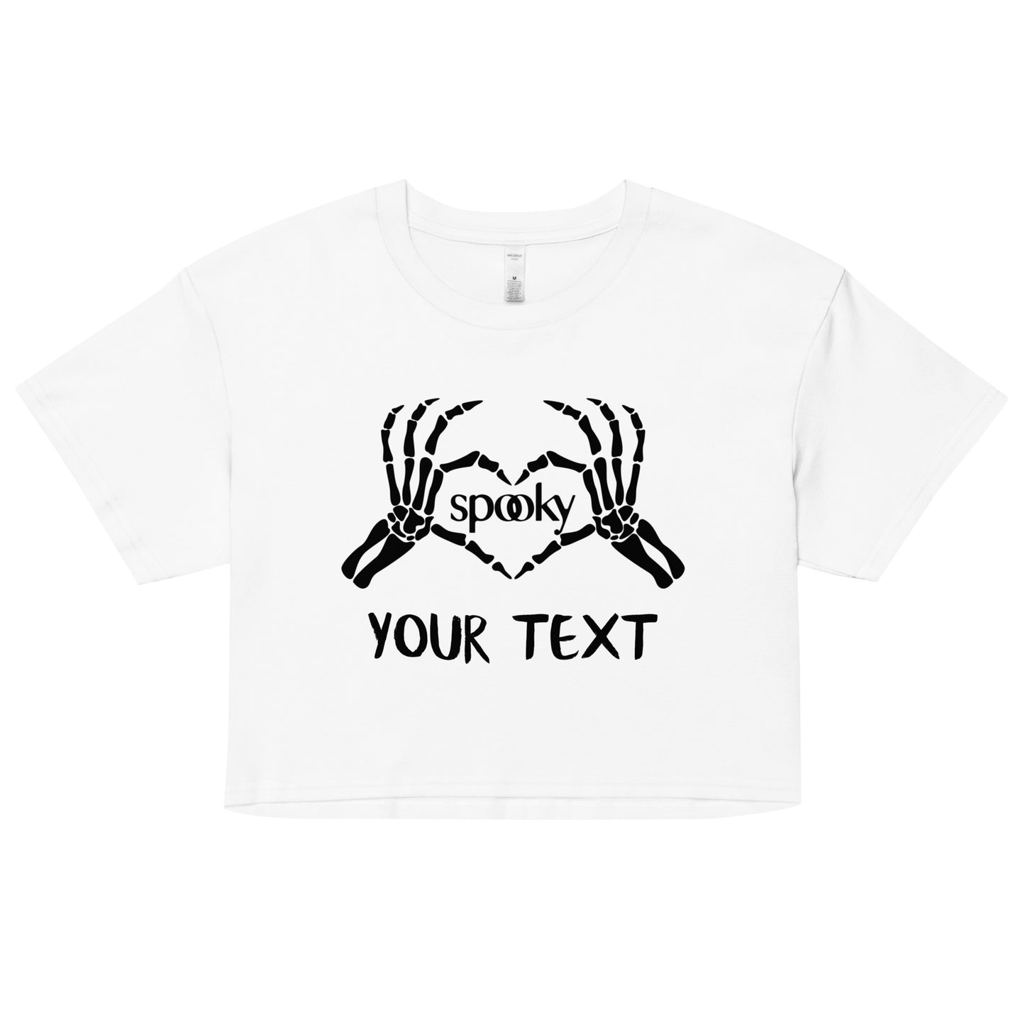 Spooky Heart Skeleton Hands Women’s Crop Top Shirt