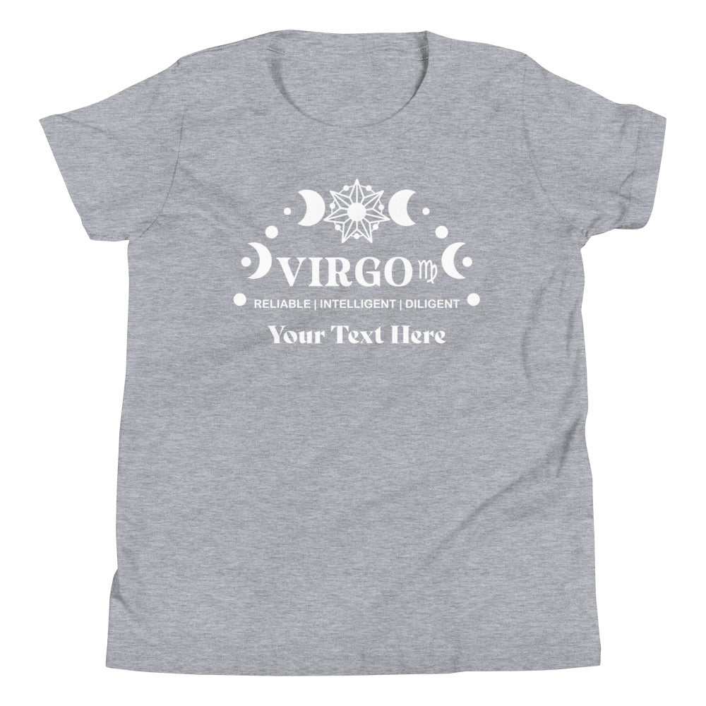 Virgo Zodiac Sign Attributes Youth Short Sleeve T-Shirt