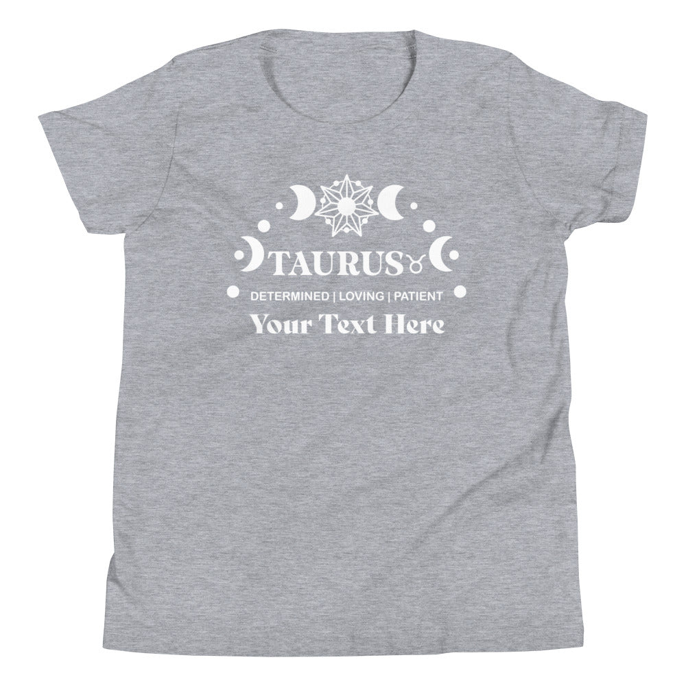 Taurus Zodiac Sign Attributes Youth Short Sleeve T-Shirt