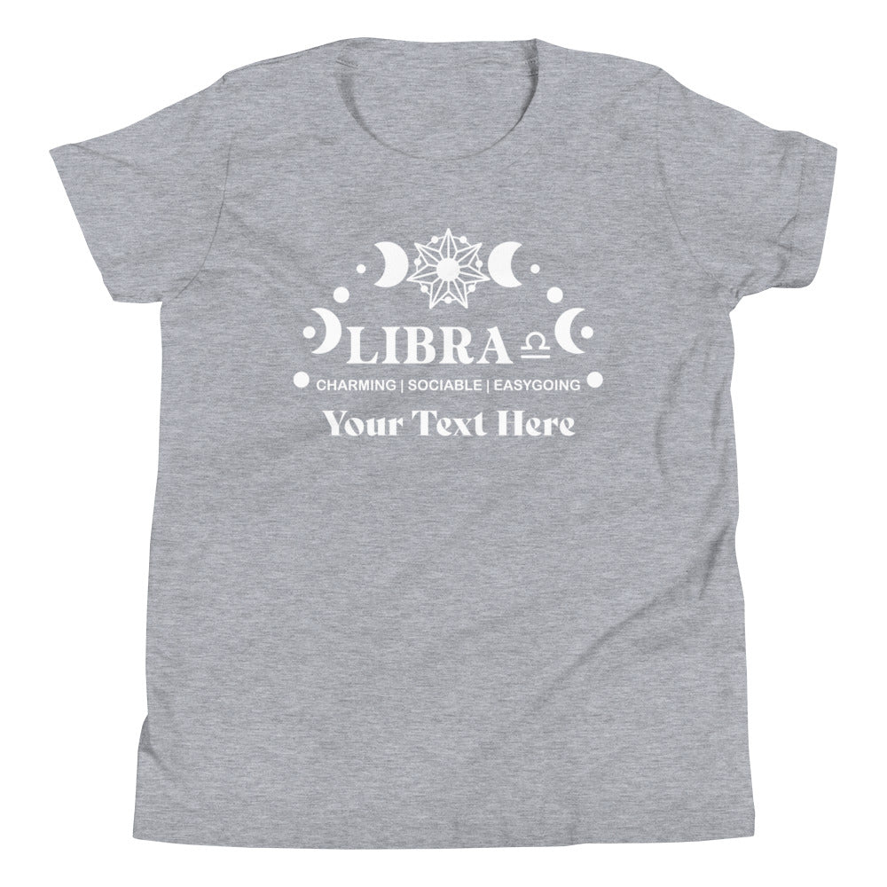 Libra Zodiac Sign Attributes Youth Short Sleeve T-Shirt