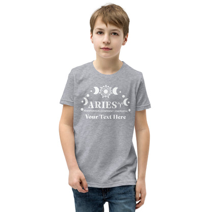 Aries Zodiac Sign Attributes Youth Short Sleeve T-Shirt