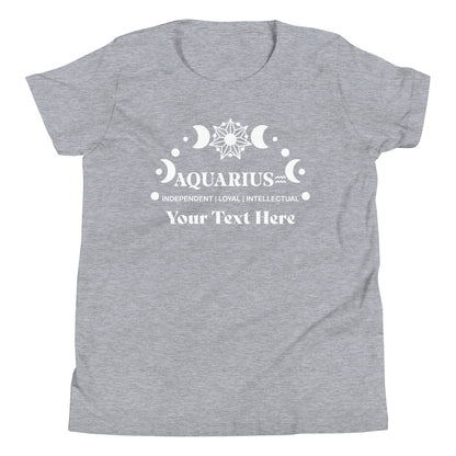 Aquarius Zodiac Sign Attributes Youth Short Sleeve T-Shirt