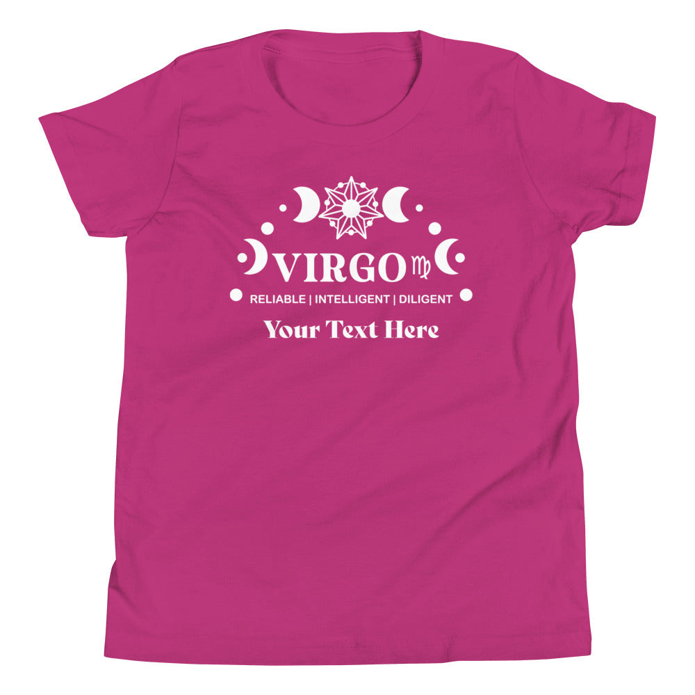 Virgo Zodiac Sign Attributes Youth Short Sleeve T-Shirt