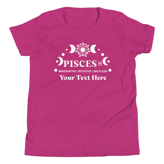 Pisces Zodiac Sign Attributes Youth Short Sleeve T-Shirt