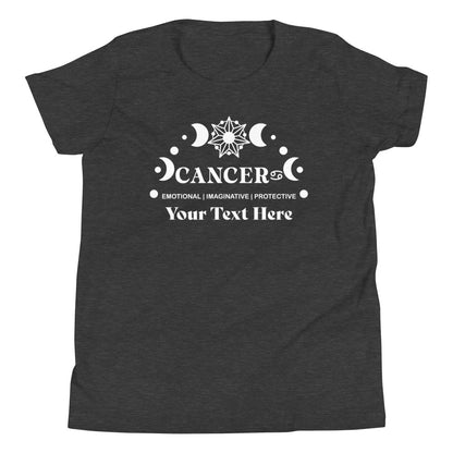 Cancer Zodiac Sign Attributes Youth Short Sleeve T-Shirt