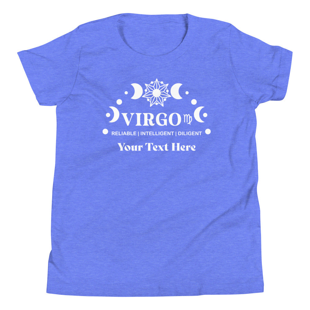 Virgo Zodiac Sign Attributes Youth Short Sleeve T-Shirt