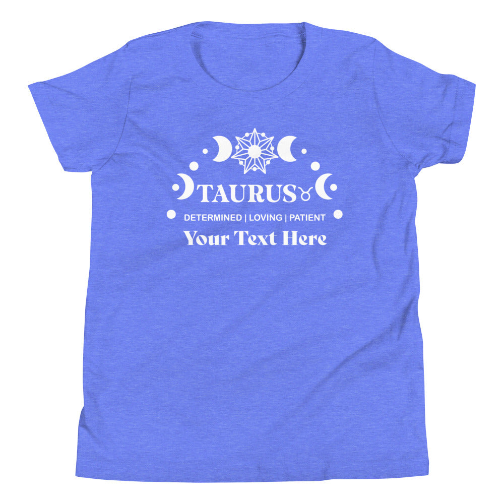 Taurus Zodiac Sign Attributes Youth Short Sleeve T-Shirt