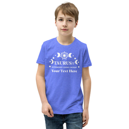 Taurus Zodiac Sign Attributes Youth Short Sleeve T-Shirt