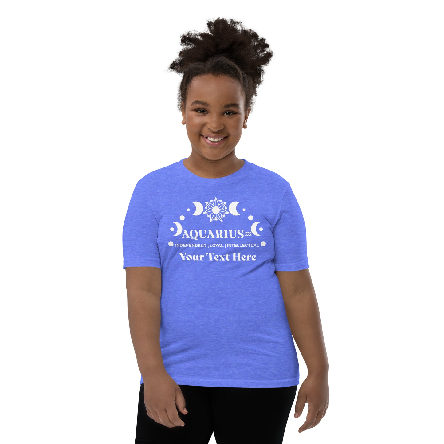 Aquarius Zodiac Sign Attributes Youth Short Sleeve T-Shirt