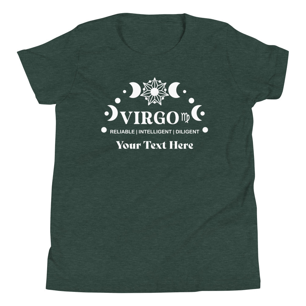 Virgo Zodiac Sign Attributes Youth Short Sleeve T-Shirt