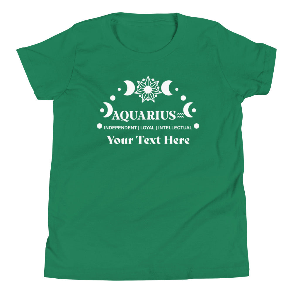 Aquarius Zodiac Sign Attributes Youth Short Sleeve T-Shirt