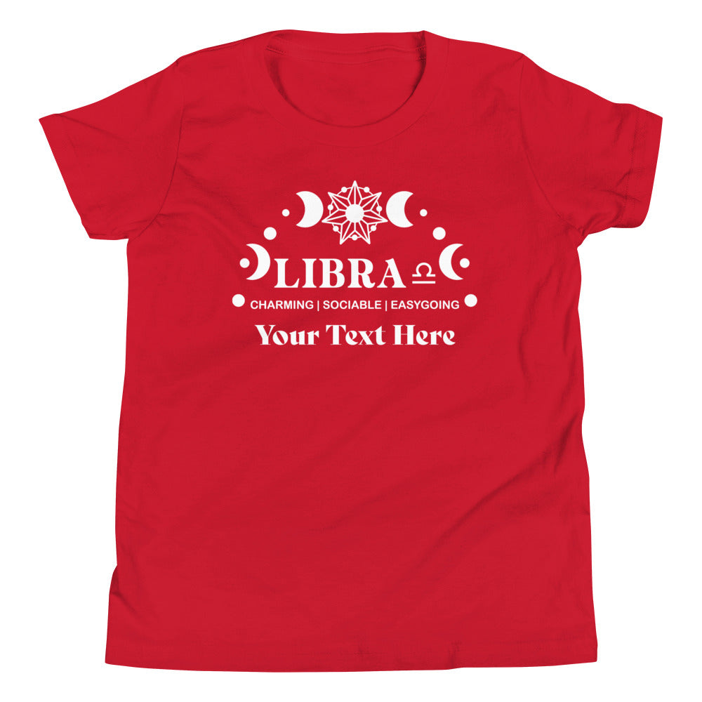 Libra Zodiac Sign Attributes Youth Short Sleeve T-Shirt