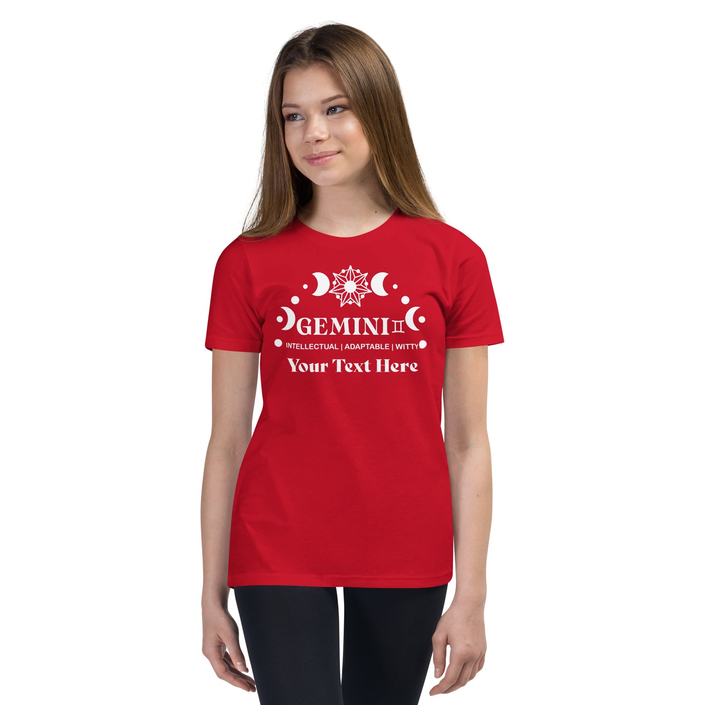 Gemini Zodiac Sign Attributes  Youth Short Sleeve T-Shirt