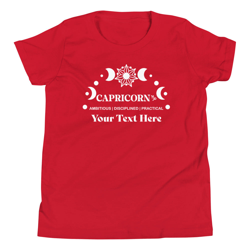 Capricorn Zodiac Sign Attributes Youth Short Sleeve T-Shirt