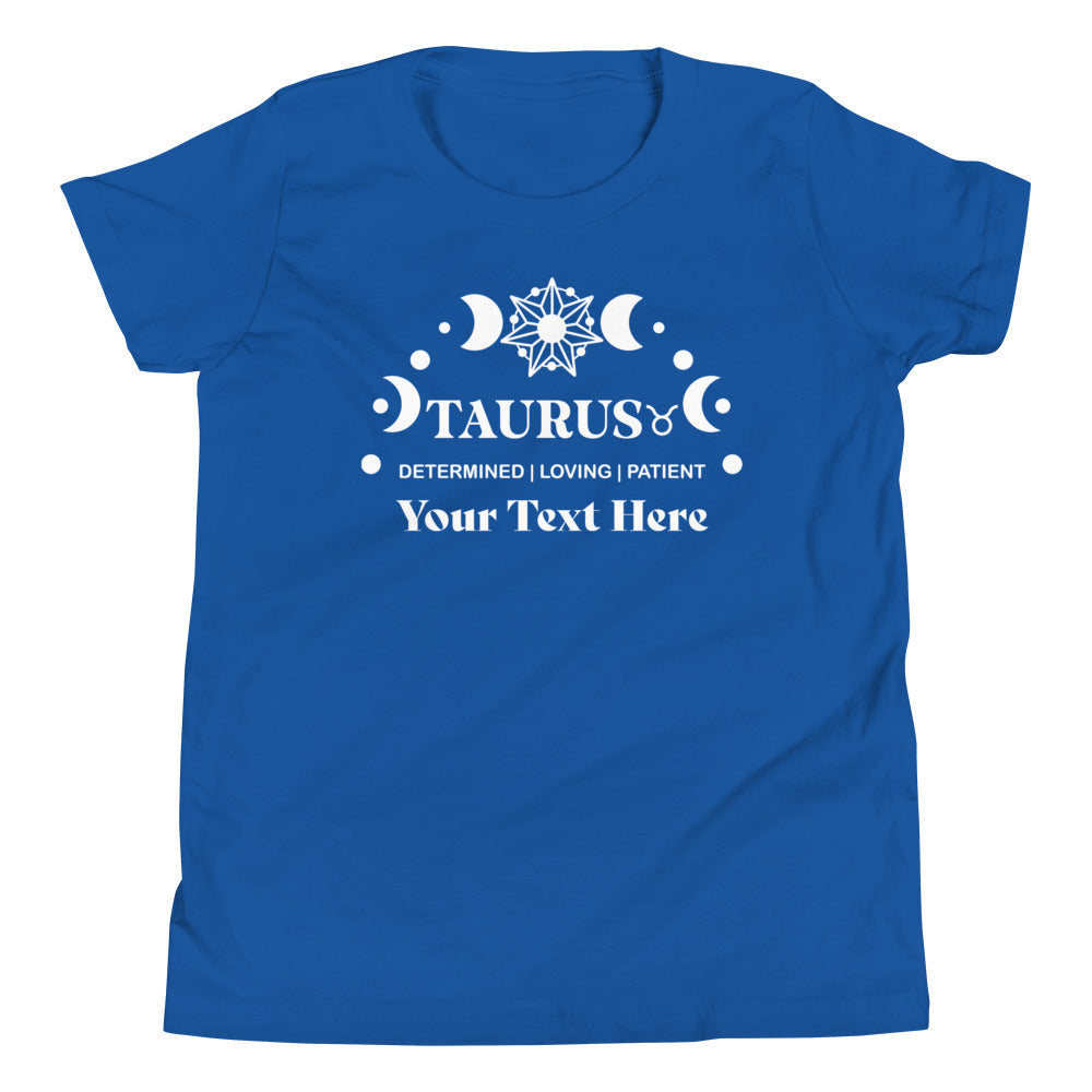 Taurus Zodiac Sign Attributes Youth Short Sleeve T-Shirt