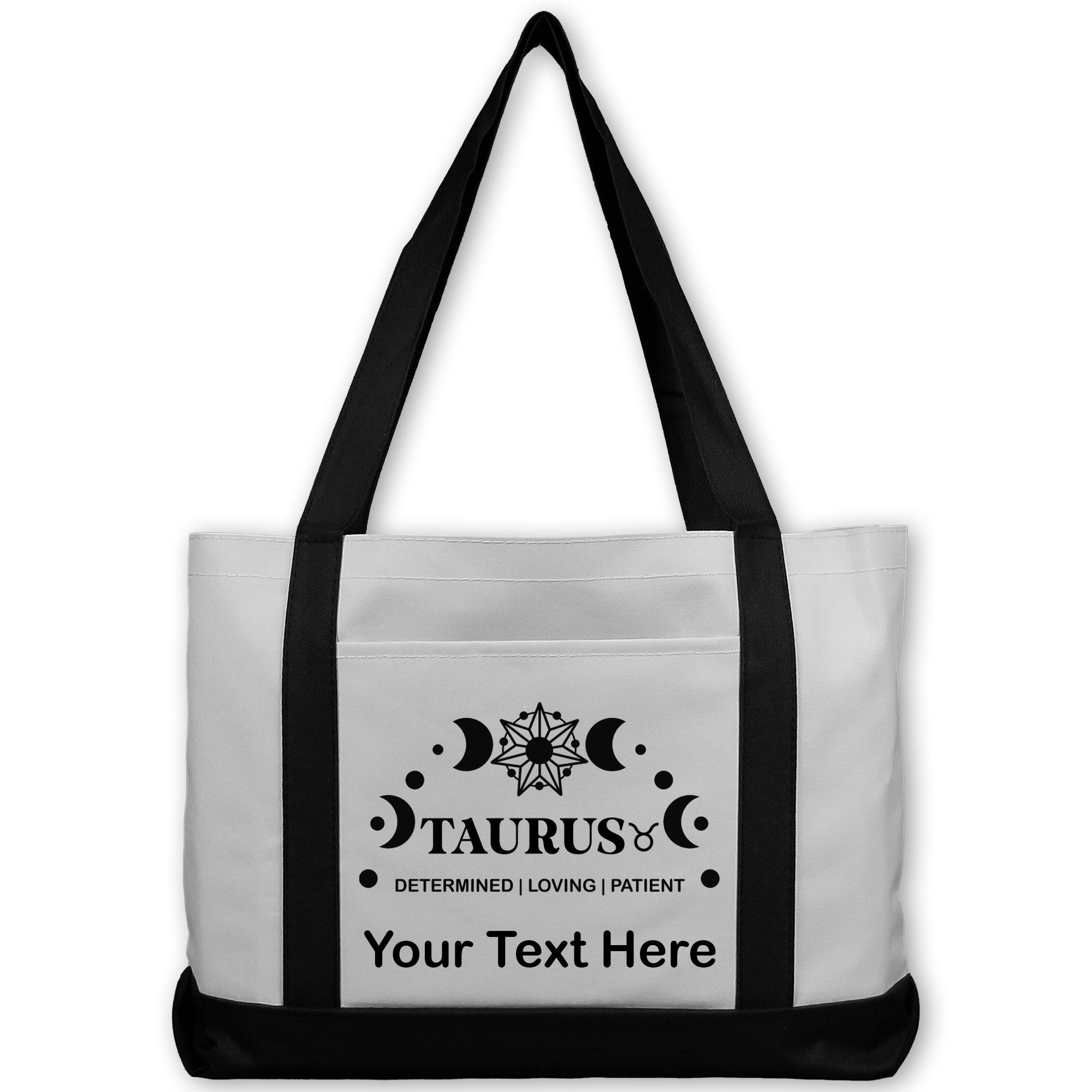 Add Your Custom Text Large Travel Tote Bag with Zodiac Attributes Aiilov Adegorr